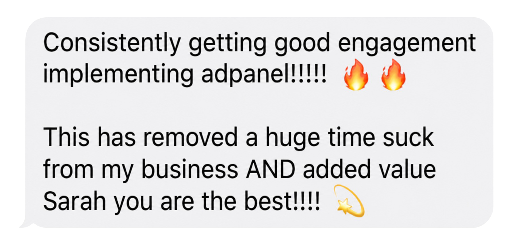 Customer message about adpanel